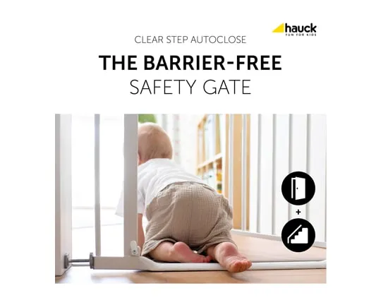 Hauck Clear Step Autoclose - dodatkowe bezpieczeństwo dzięki płaskiemu progowi