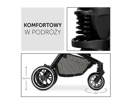 Wózek dziecięcy Hauck Move so Simply 2w1 - komfortowy w podróży na płynnie poruszających się kołach