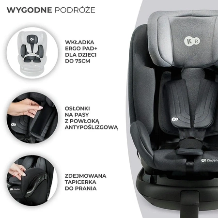 Kinderkraft XRIDER i-Size Szary - fotelik samochodowy