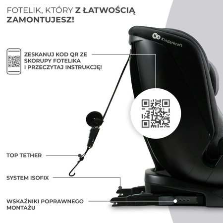 Kinderkraft XPEDITION 2 i-Size Czarny - fotelik samochodowy