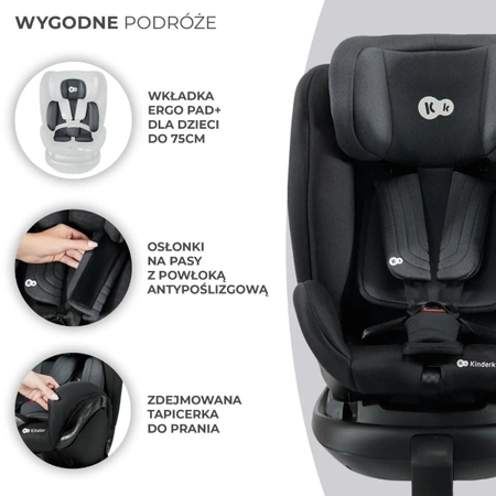 Kinderkraft XRIDER i-Size Czarny - fotelik samochodowy