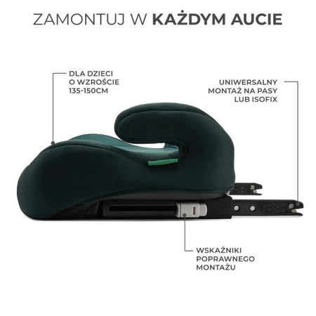 Kinderkraft - Podstawka samochodowa Zielona I-BOOST I-Size