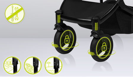 Lionelo Mari Tour 2w1 Black Onyx Wózek wielofunkcyjny