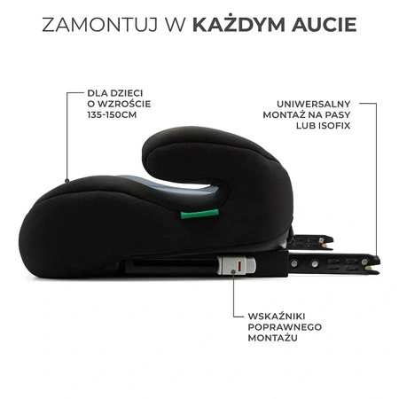 Kinderkraft - Podstawka samochodowa Czarna I-BOOST I-Size