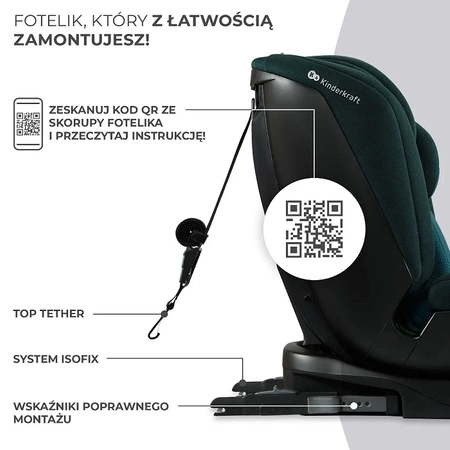 Kinderkraft XPEDITION 2 i-Size Zielony - fotelik samochodowy