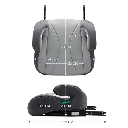 Kinderkraft - Podstawka samochodowa Szara I-BOOST I-Size