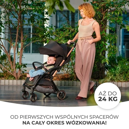 Kinderkraft APINO Czarny - wózek spacerowy