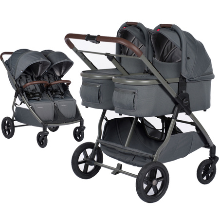 M.Twin x wózek bliźniaczy 2w1 koła HP Regulowana Rączka