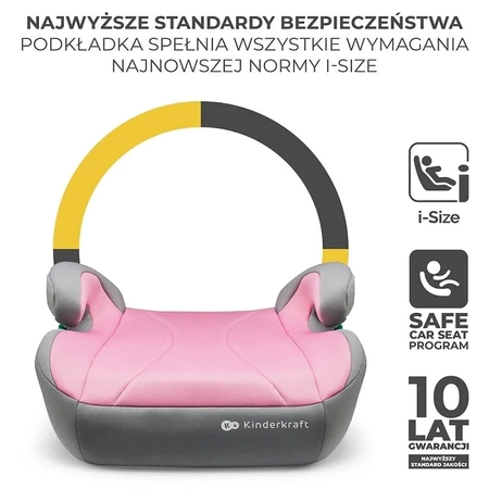 Kinderkraft - Podstawka samochodowa Różowa I-BOOST I-Size