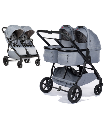 M.Twin x wózek bliźniaczy 2w1 koła HP Regulowana Rączka