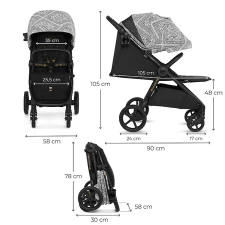 Kinderkraft MITZY Lunar Black - wózek spacerowy