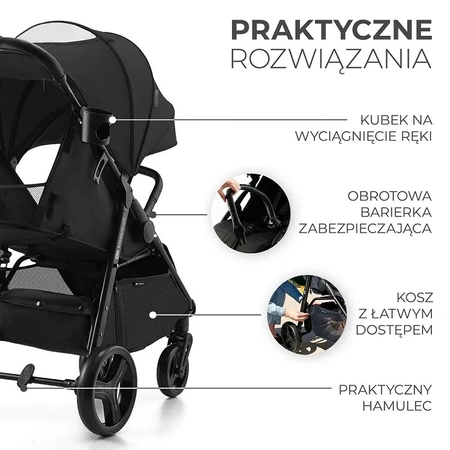 Kinderkraft RINE Czarny - wózek spacerowy