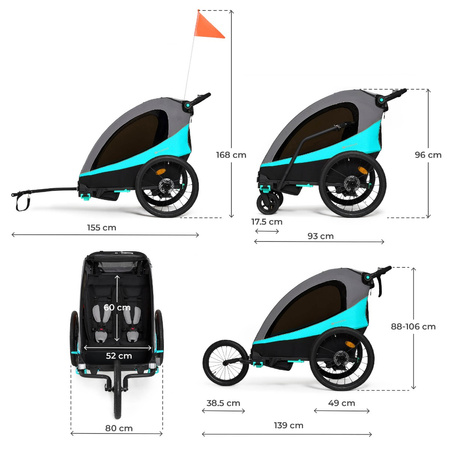 Kinderkraft Przyczepka rowerowa 3w1 NAVA