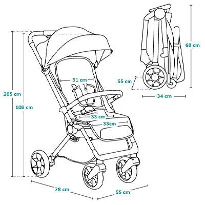 Lionelo Cloe Brown Rust Wózek spacerowy