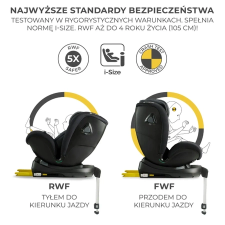 Kinderkraft XRIDER i-Size Czarny - fotelik samochodowy
