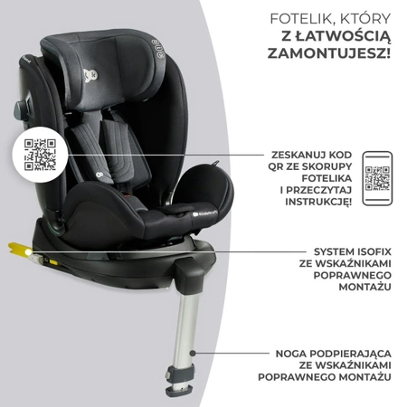 Kinderkraft XRIDER i-Size Czarny - fotelik samochodowy