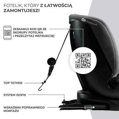 Kinderkraft XPEDITION 2 i-Size Szary - fotelik samochodowy